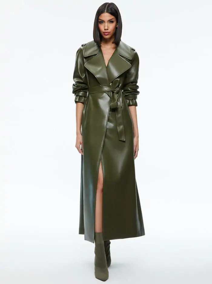 JARRETT VEGAN LEATHER TRENCH COAT